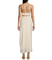 Allison & Kelly Satin Bar Back Long Dress