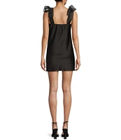 Allison & Kelly Satin Bow Straps Square Neck Dress