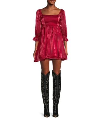 Allison & Kelly 1/2 Sleeve Organza Fit & Flare Dress