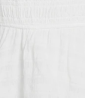Allison & Kelly Seersucker Chiffon Smocked Puff Sleeve Tiered Dress