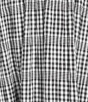 Allison & Kelly Seersucker Gingham V-Neck Ruffled Empire Waist Tiered Dress