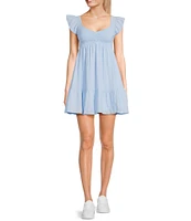 Allison & Kelly Short Sleeve Smocked Empire Tiered Mini Dress