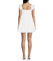 Allison & Kelly Short Sleeve Smocked Empire Waist Babydoll Tiered Mini Dress