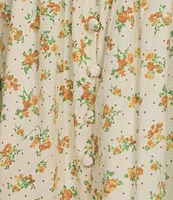 Allison & Kelly Sleeveless Ditsy Floral Print Square Neck Empire Waist Bow Accent Dress