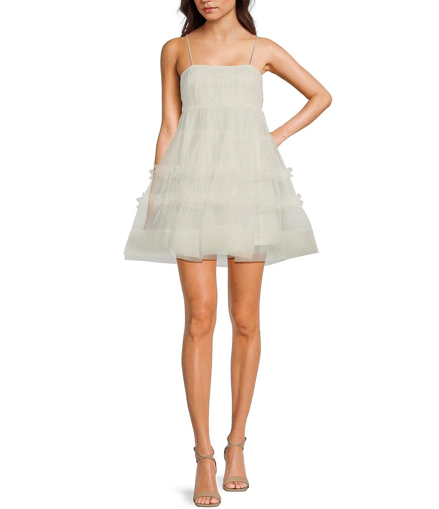 Allison & Kelly Sleeveless Ruffle Tulle Dress