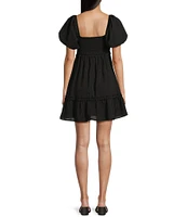 Allison & Kelly Smocked V-Neck Short Sleeve Dress