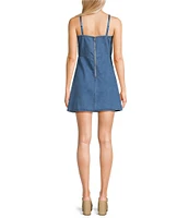 Allison & Kelly Spaghetti Strap Corset Rhinestone Denim Dress