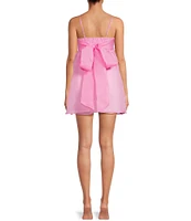 Allison & Kelly Square Neck Spaghetti Strap Pleated Tie Back Babydoll Dress