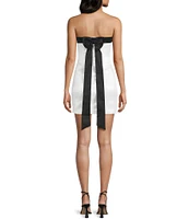 Allison & Kelly Strapless Contrast Neck Bow Back Mini Dress