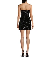 Allison & Kelly Strapless Sequin Back Bow Dress