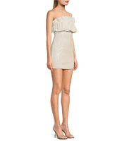 Allison & Kelly Strapless Sequin Embellished Sheath Dress