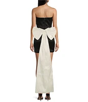 Allison & Kelly Strapless Tube Bow Tail Dress