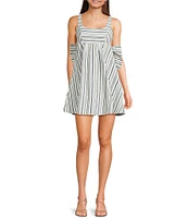Allison & Kelly Striped Scoop Neck Bow Back Baby Doll Dress