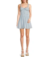 Allison & Kelly Sweetheart Neck Corset Bodice Drop Waist Tie Back Dress