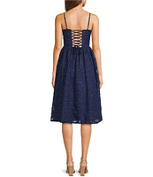 Allison & Kelly Sweetheart Neck Pattern Corset Bodice Side Slit Dress