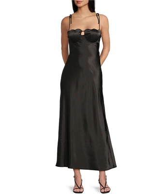 Allison & Kelly Sweetheart Neck Satin Bodice Spaghetti Strap Dress