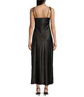 Allison & Kelly Sweetheart Neck Satin Bodice Spaghetti Strap Dress