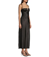 Allison & Kelly Sweetheart Neck Satin Bodice Spaghetti Strap Dress
