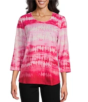 Allison Daley 3/4 Sleeve Crew Neck Knit Top