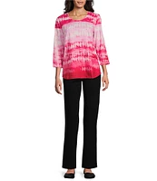 Allison Daley 3/4 Sleeve Crew Neck Knit Top