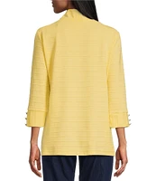 Allison Daley 3/4 Sleeve Open Front Patch Pocket Cardigan