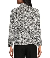 Allison Daley 3/4 Sleeve Point Collar Button Front Linen Blend Jacket