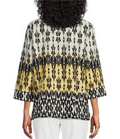 Allison Daley 3/4 Sleeve Point Collar Button Front Shirt