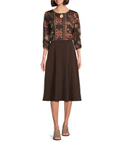 Allison Daley City Stretch Gored Panel Skirt