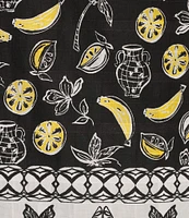 Allison Daley Fruit Print Cap Sleeve Point Collar Button-Front Shirt