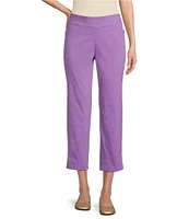 Allison Daley Lattice Hem Pull-On Straight Leg Cropped Pants