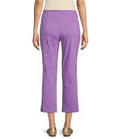 Allison Daley Lattice Hem Pull-On Straight Leg Cropped Pants