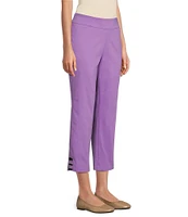 Allison Daley Lattice Hem Pull-On Straight Leg Cropped Pants