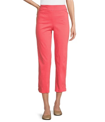 Allison Daley Lattice Hem Pull-On Straight Leg Cropped Pants