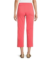 Allison Daley Lattice Hem Pull-On Straight Leg Cropped Pants