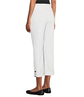 Allison Daley Lattice Hem Pull-On Straight Leg Cropped Pants