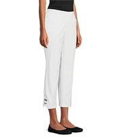 Allison Daley Lattice Hem Pull-On Straight Leg Cropped Pants
