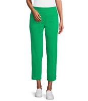 Allison Daley Lattice Hem Pull-On Straight Leg Cropped Pants
