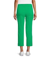 Allison Daley Lattice Hem Pull-On Straight Leg Cropped Pants
