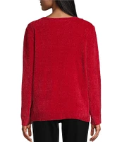 Allison Daley Long Sleeve Crew Neck Ribbon Sweater