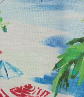 Allison Daley Miami Beach Print 3/4 Sleeve Crew Neckline Knit Top