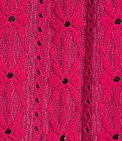 Allison Daley Petite Size 3/4 Sleeve Open-Front Eyelet Knit Cardigan