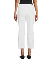 Allison Daley Petite Size Lattice Hem Pull-On Straight Leg Cropped Pants