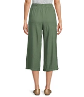 Allison Daley Petite Size Linen Blend Pull-On Capri Pants