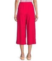 Allison Daley Petite Size Pomegranate Linen Blend Pull-On Capri Pants