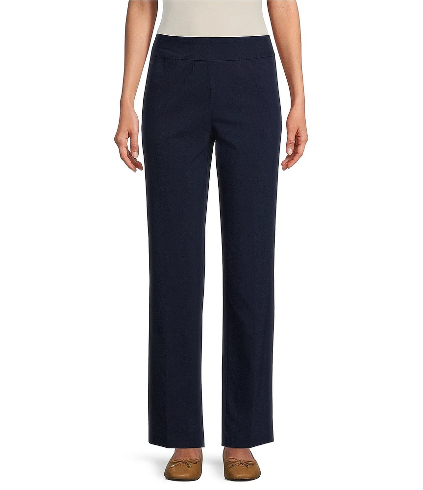 Allison Daley Petite Size Stretch Pull-On Straight Leg Pants