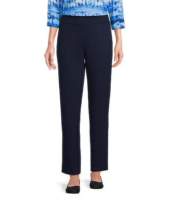 Allison Daley Petite Size Pull-On Straight Leg Ponte Pants