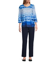 Allison Daley Petite Size Pull-On Straight Leg Ponte Pants