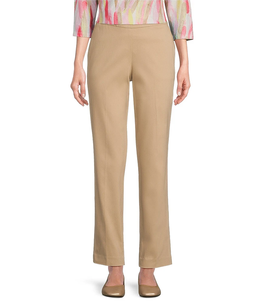 Allison Daley Petite Size Tech Stretch Pull-On Straight Leg Pants