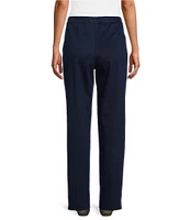 Allison Daley Petite Size Washed Straight Leg Denim Knit Pull-On Pants