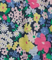 Allison Daley Picnic Bouquet Print Flutter Sleeve Tassel Tie Neck Knit Top